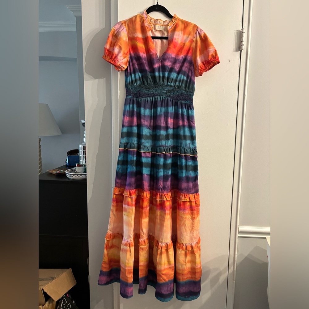 Women’s Girl Soul Colorful Tie-Dye Maxi Dress boho colorful pride rainbow